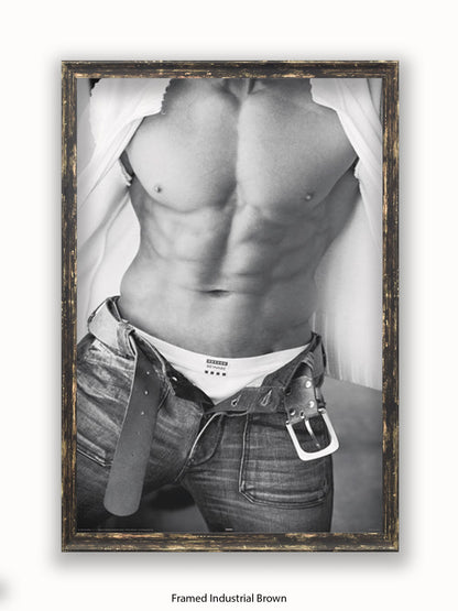 Sexy Man Black & White Torso II Poster