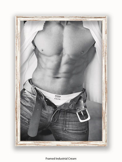 Sexy Man Black & White Torso II Poster