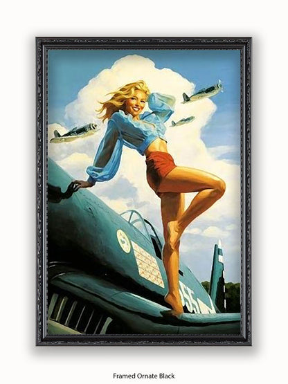 Hildebrandt Airplane Girl Poster