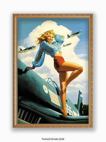 Hildebrandt Airplane Girl Poster