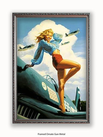 Hildebrandt Airplane Girl Poster