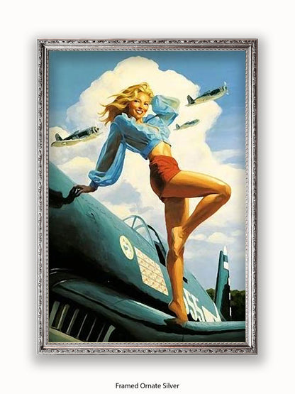 Hildebrandt Airplane Girl Poster