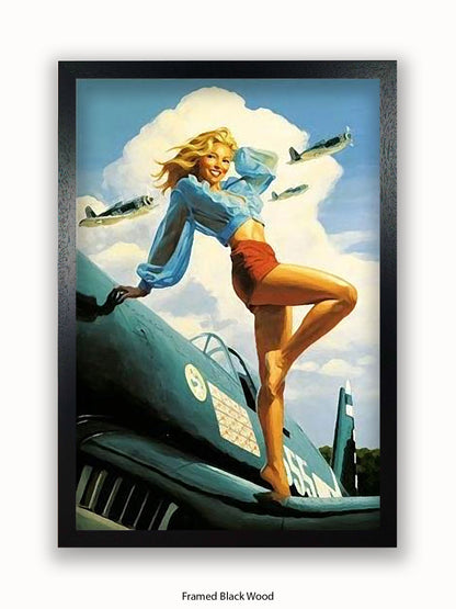 Hildebrandt Airplane Girl Poster
