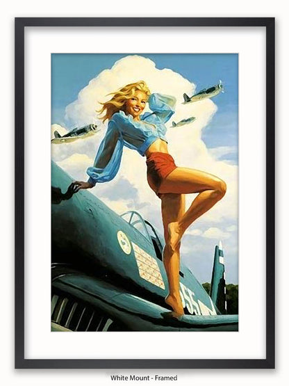 Hildebrandt Airplane Girl Poster