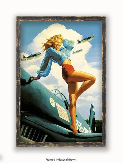 Hildebrandt Airplane Girl Poster