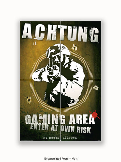 Achtung Gaming Area Poster