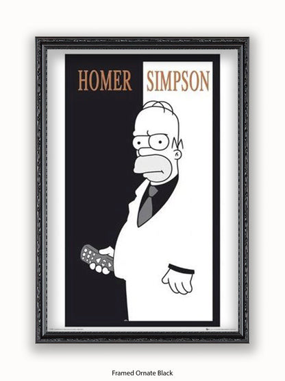Simpsons  Homer  Scarface Poster