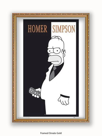Simpsons  Homer  Scarface Poster
