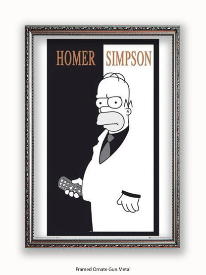 Simpsons  Homer  Scarface Poster