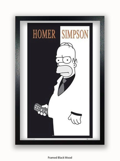 Simpsons  Homer  Scarface Poster