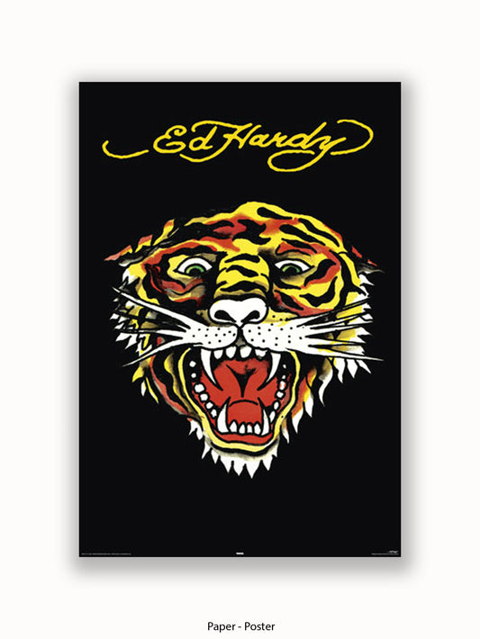 Ed  Hardy  Tiger  Black Poster