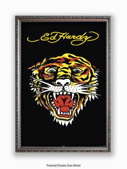 Ed  Hardy  Tiger  Black Poster