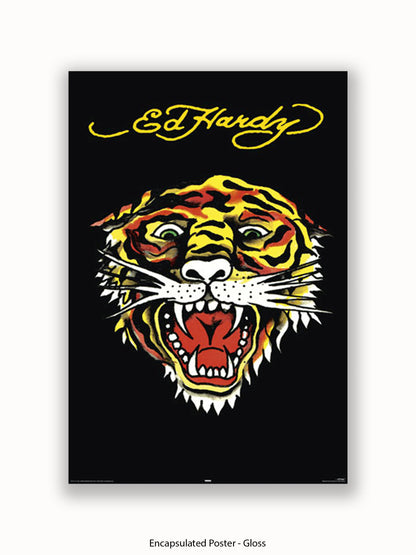 Ed  Hardy  Tiger  Black Poster