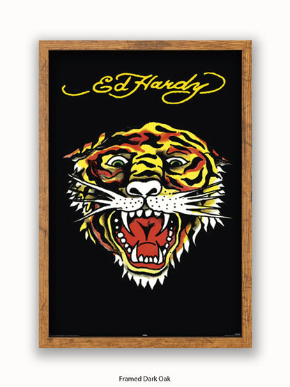 Ed  Hardy  Tiger  Black Poster