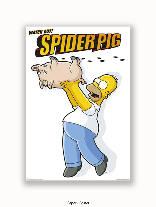 Simpsons  Homer  Spiderpig Poster
