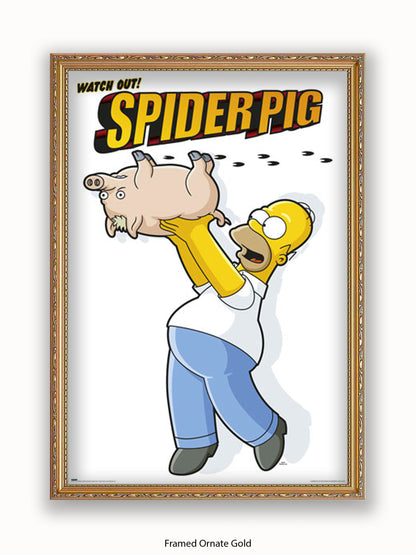 Simpsons  Homer  Spiderpig Poster