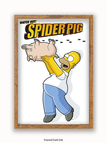Simpsons  Homer  Spiderpig Poster