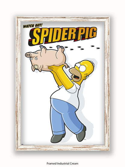 Simpsons  Homer  Spiderpig Poster