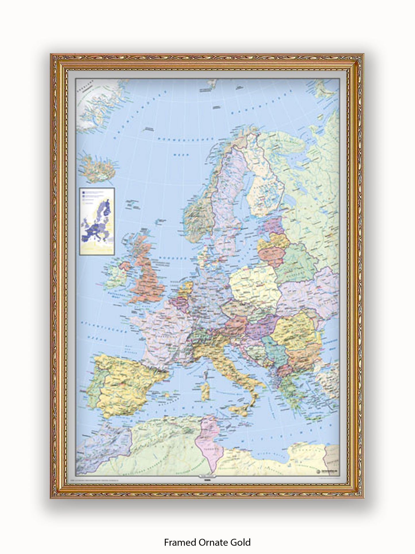 Europe Map German Language Poster