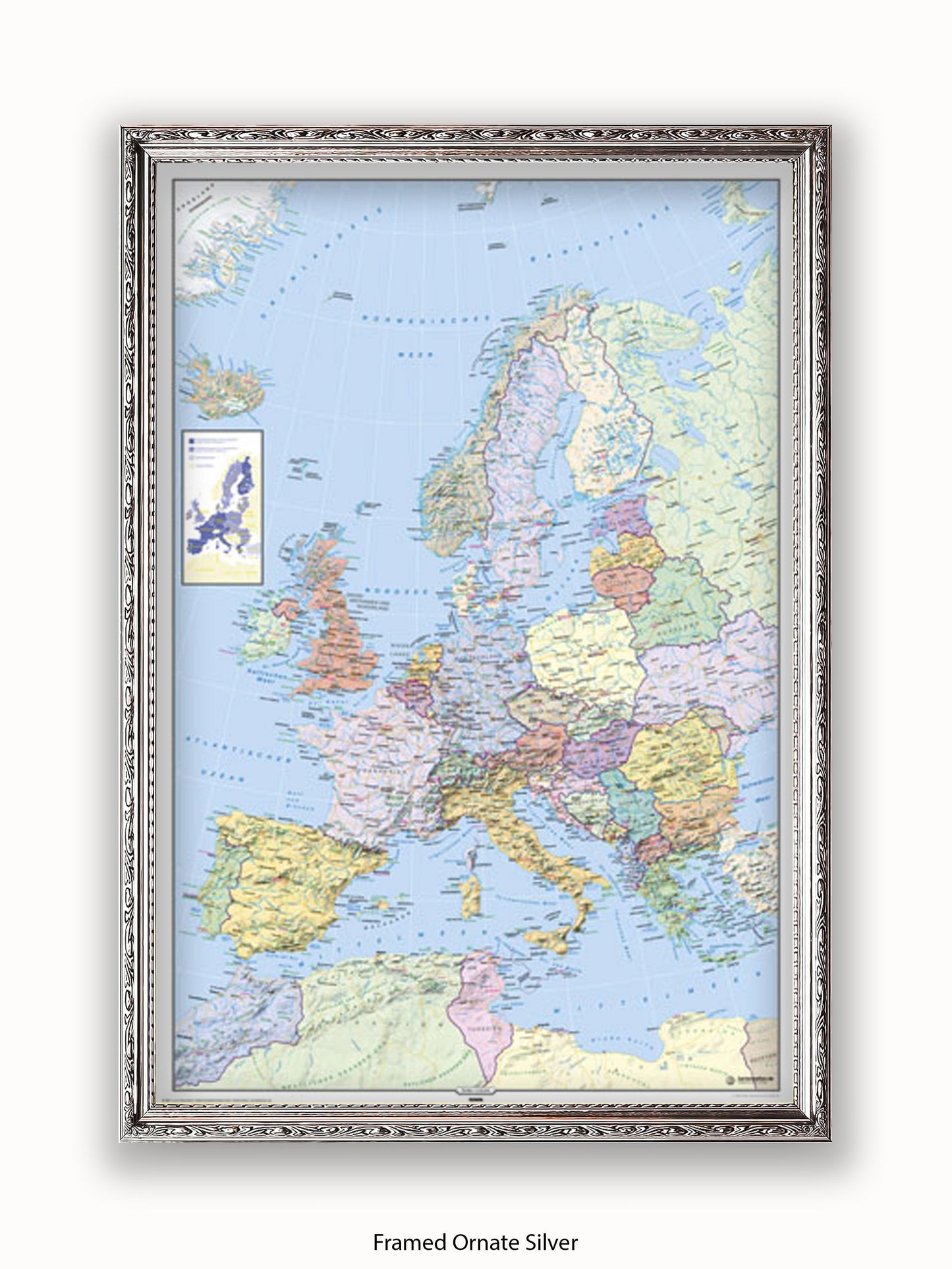 Europe Map German Language Poster