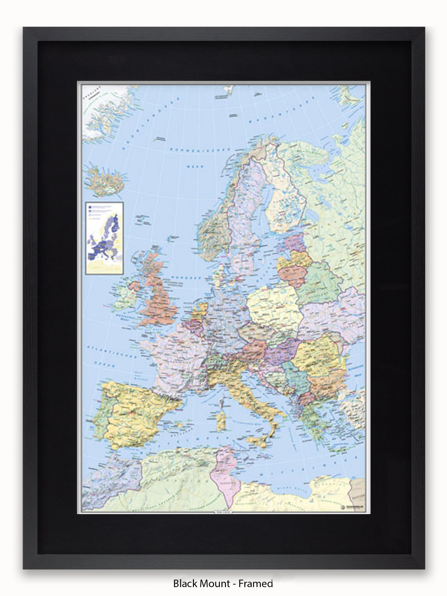 Europe Map German Language Poster