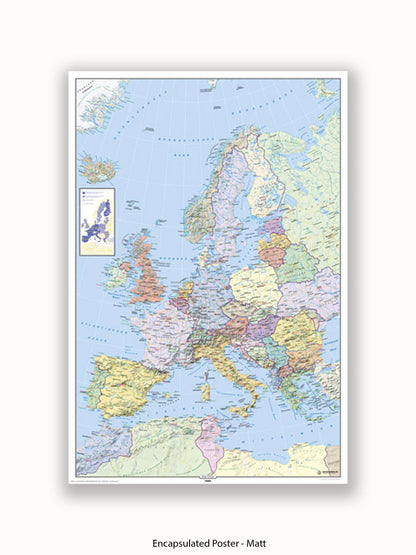 Europe Map German Language Poster