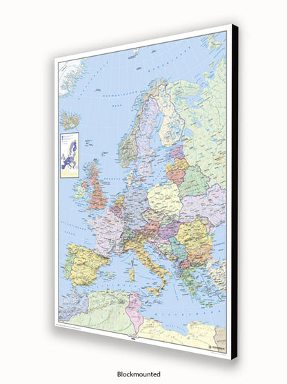 Europe Map German Language Poster