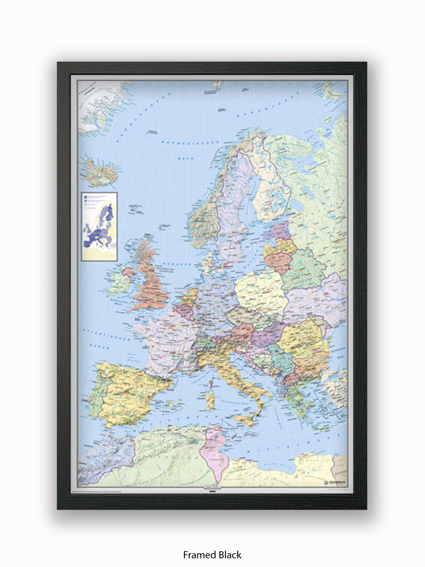 Europe Map German Language Poster