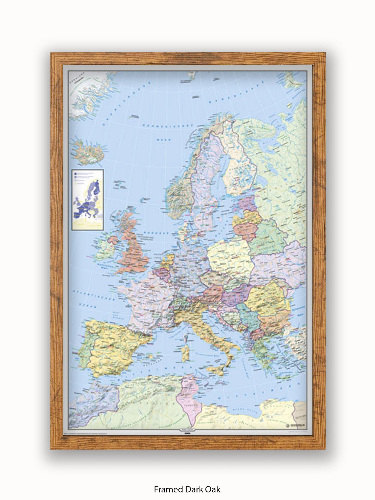 Europe Map German Language Poster