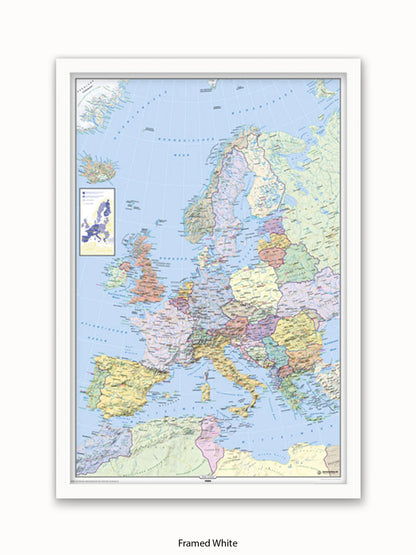 Europe Map German Language Poster