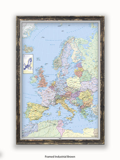 Europe Map German Language Poster