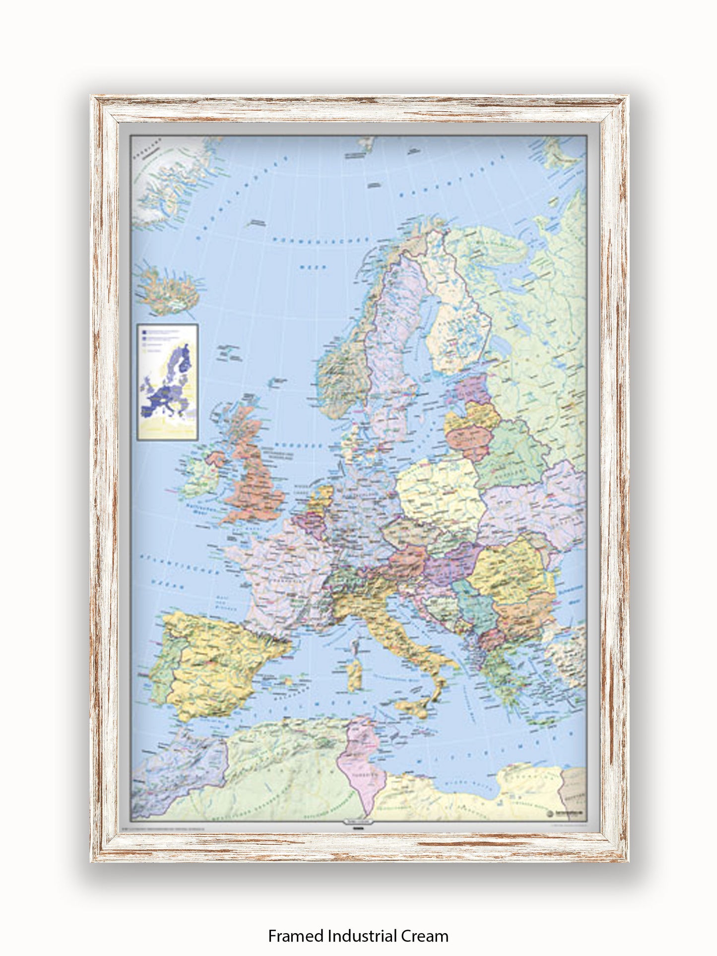 Europe Map German Language Poster
