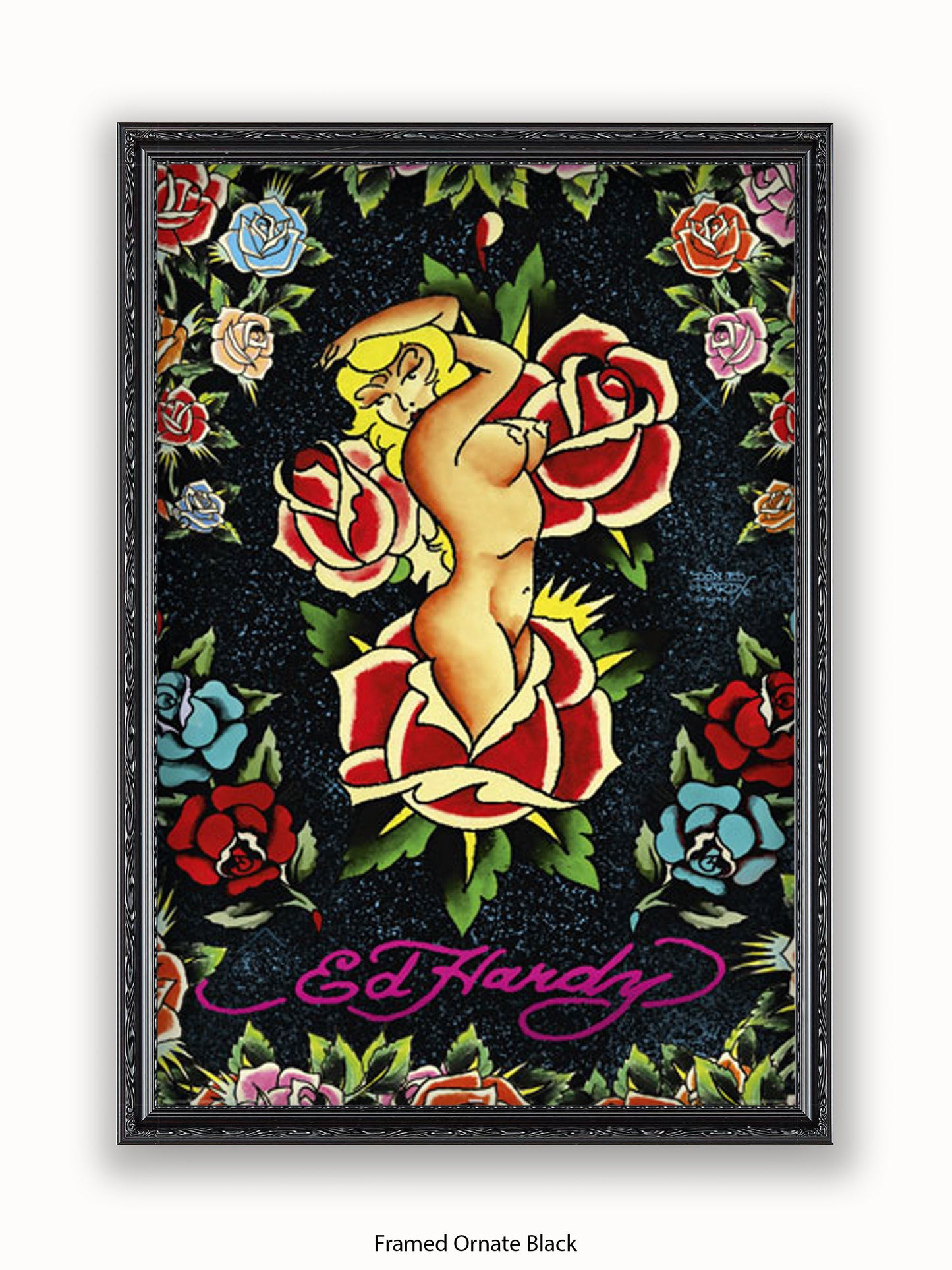 Ed Hardy Rose Pin Up Poster