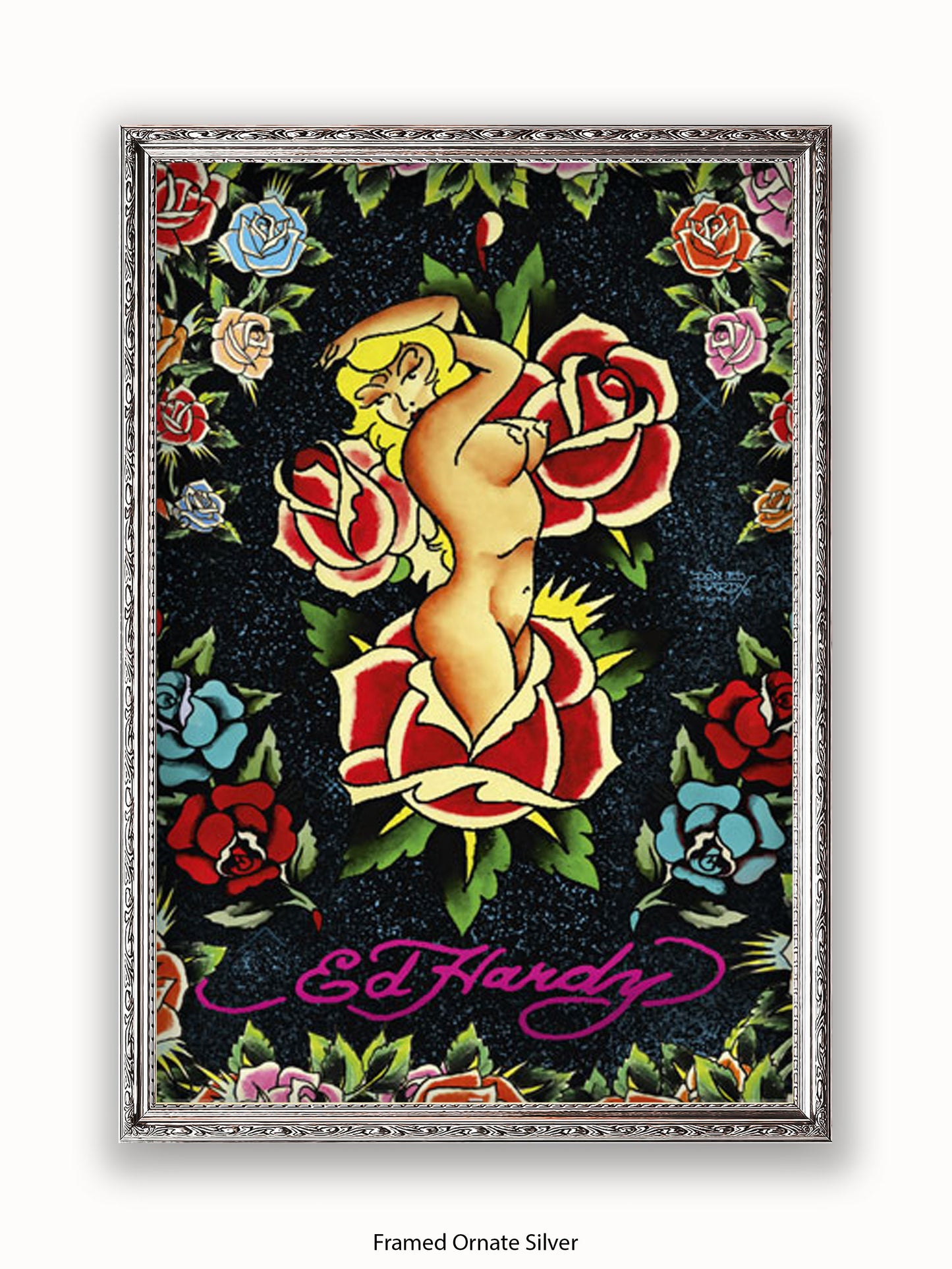 Ed Hardy Rose Pin Up Poster