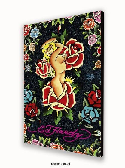Ed Hardy Rose Pin Up Poster