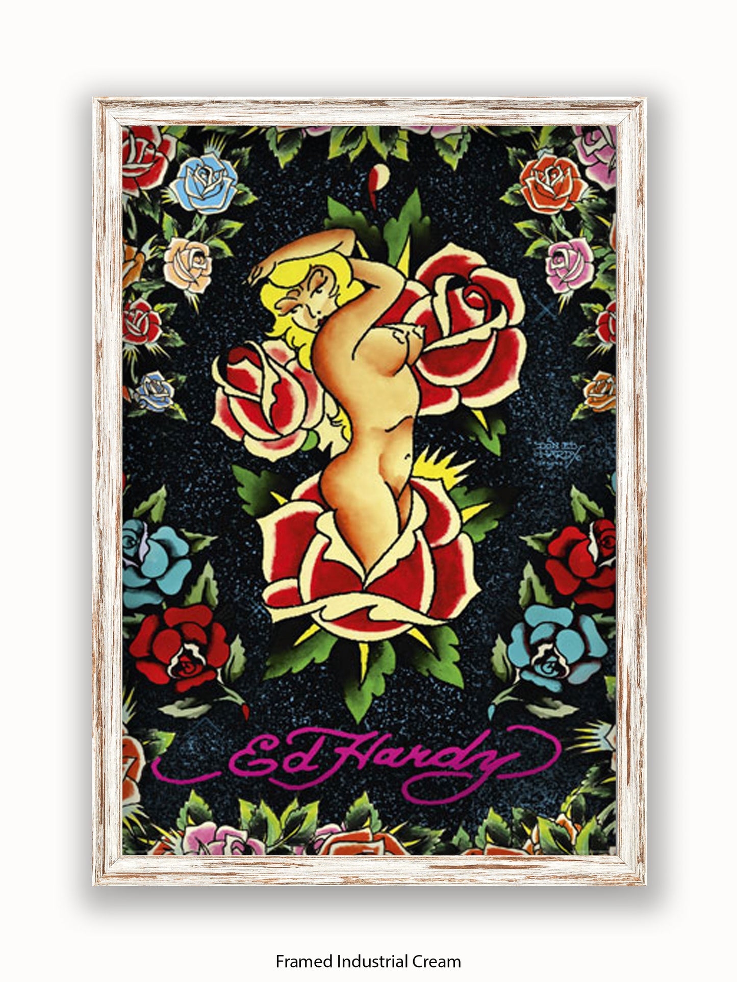 Ed Hardy Rose Pin Up Poster