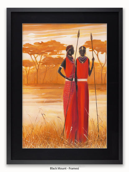 African Masai Warriors Poster
