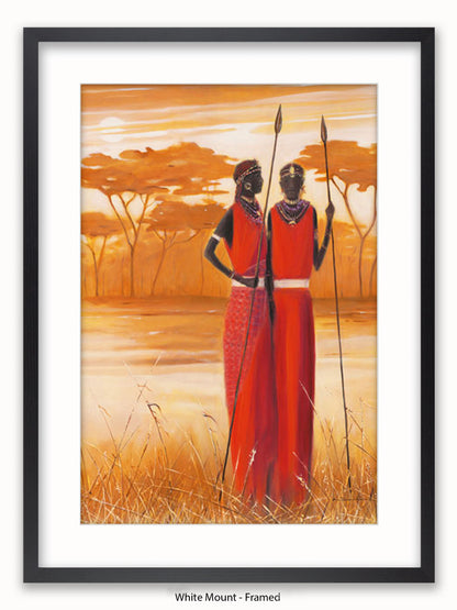 African Masai Warriors Poster
