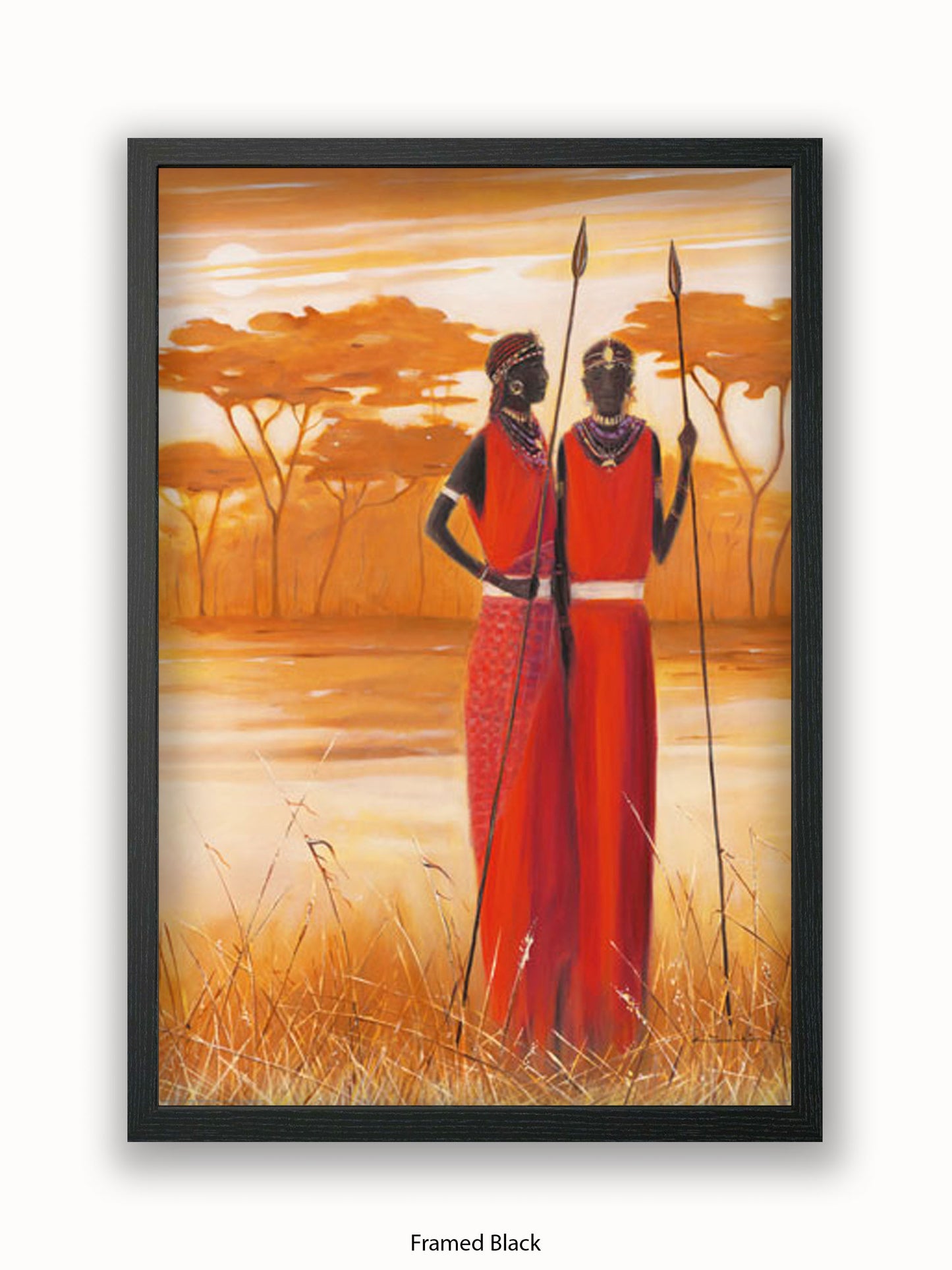 African Masai Warriors Poster