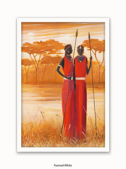 African Masai Warriors Poster