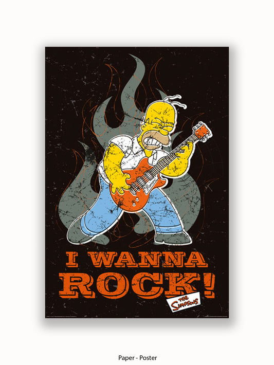 Simpsons  Homer  I  Wanna  Rock Poster