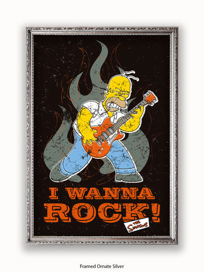 Simpsons  Homer  I  Wanna  Rock Poster