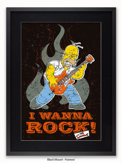 Simpsons  Homer  I  Wanna  Rock Poster