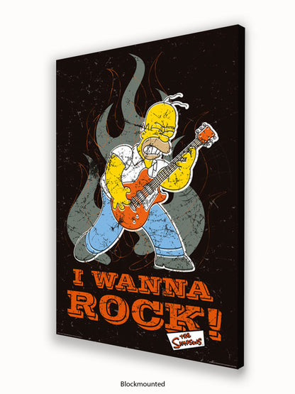 Simpsons  Homer  I  Wanna  Rock Poster