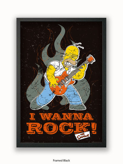Simpsons  Homer  I  Wanna  Rock Poster