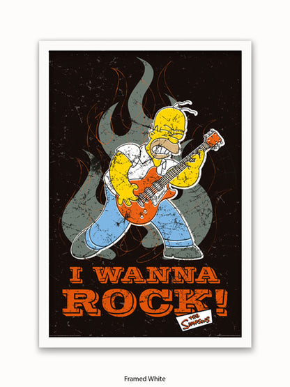 Simpsons  Homer  I  Wanna  Rock Poster