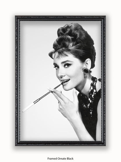 Audrey Hepburn Breakfast At Tiffany's Side Shot Cigarette Poster
