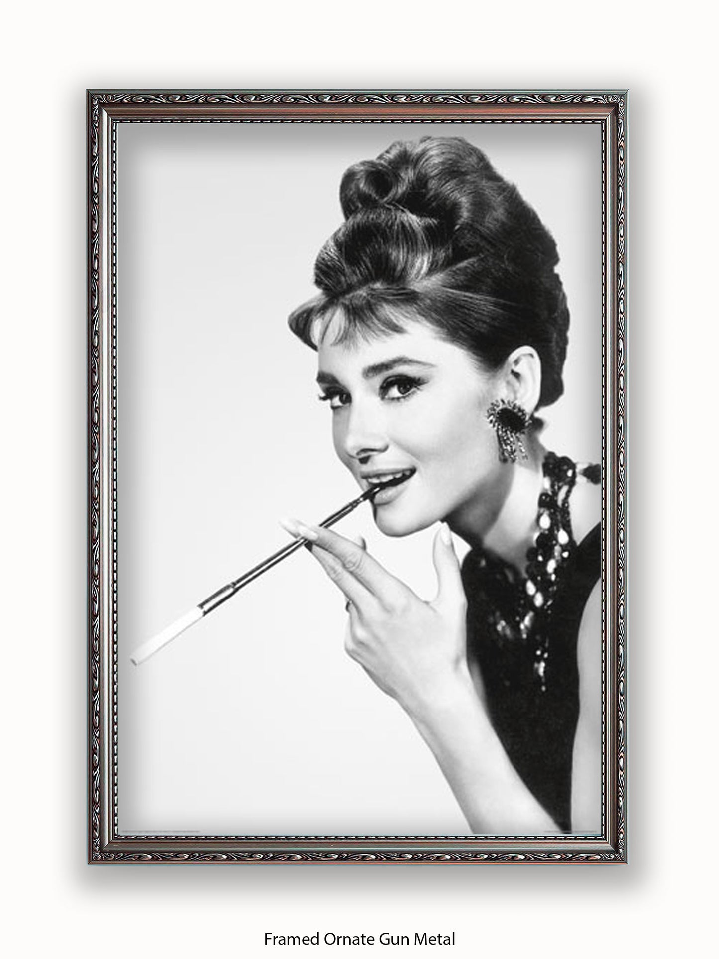 Audrey Hepburn Breakfast At Tiffany's Side Shot Cigarette Poster