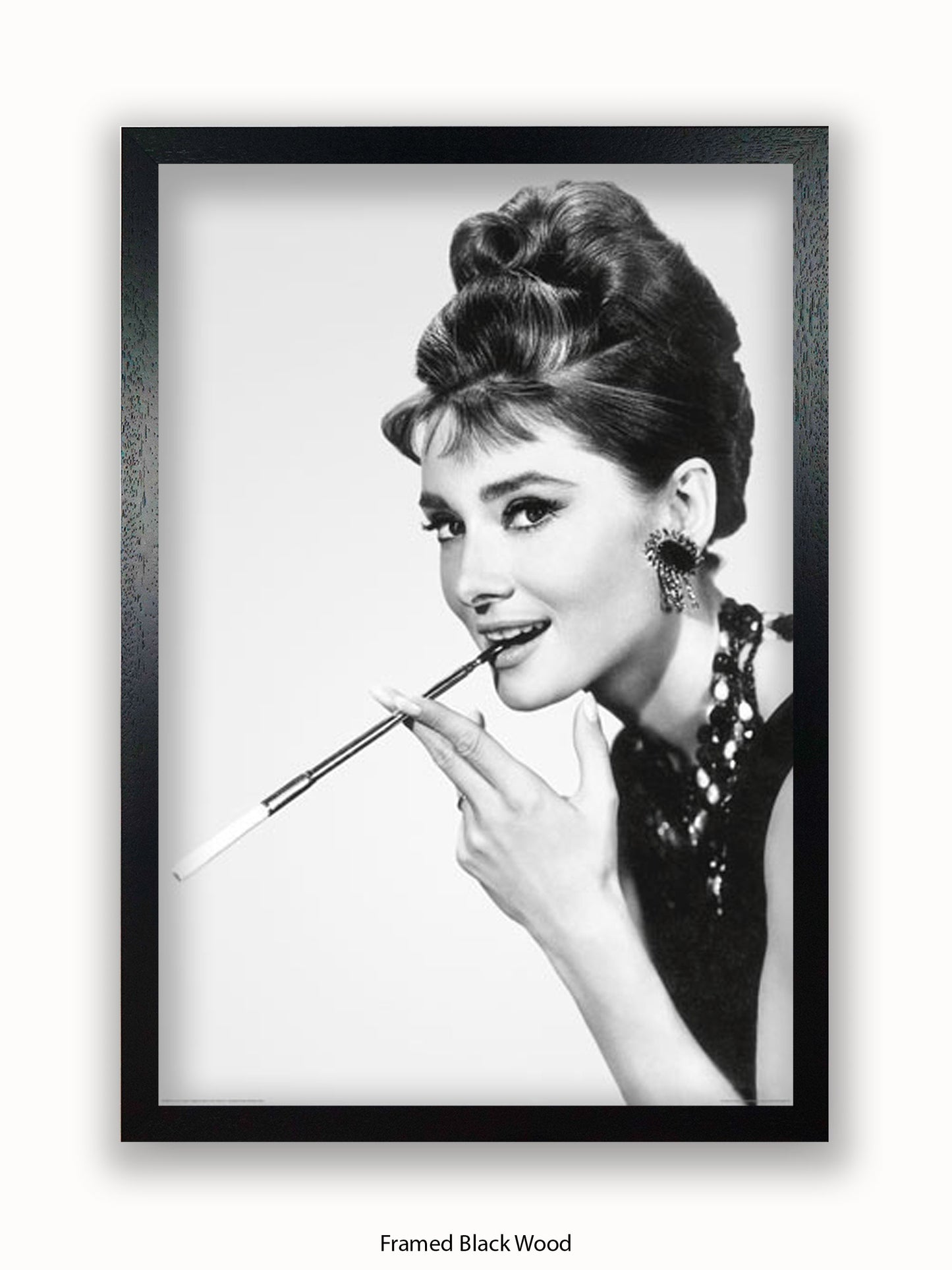 Audrey Hepburn Breakfast At Tiffany's Side Shot Cigarette Poster