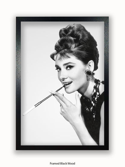 Audrey Hepburn Breakfast At Tiffany's Side Shot Cigarette Poster